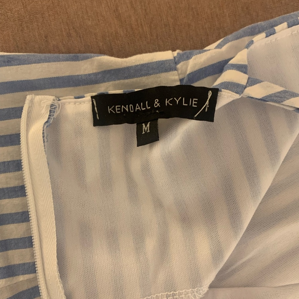 Kendall and Kylie Blue and White Stripe Mini Dress - Picture 3 of 3